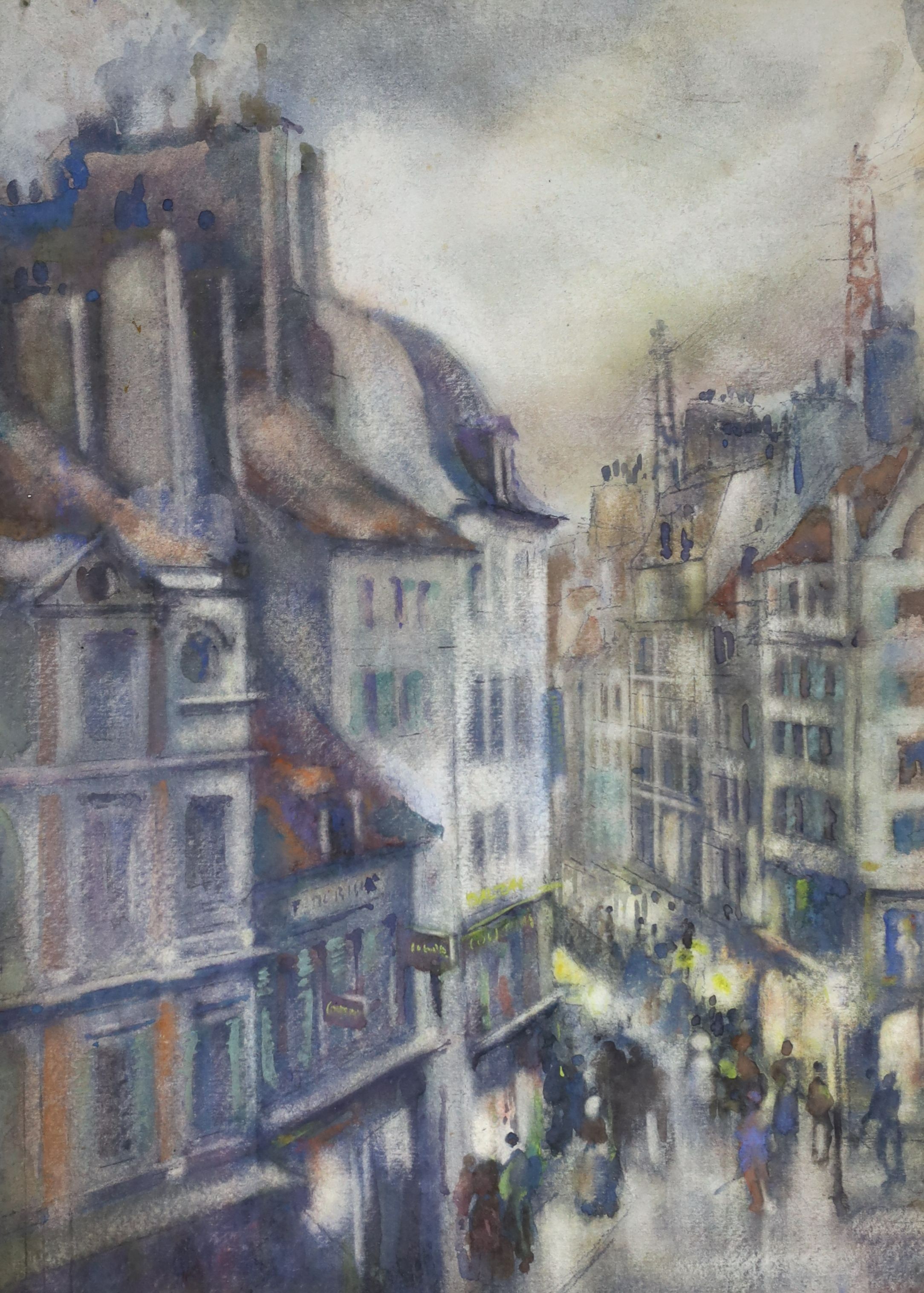 George Robert Rushton, R.B.A., R.O.I., (1868-1948), watercolour, Dieppe, France, 1912, 38 x 27cm, unframed